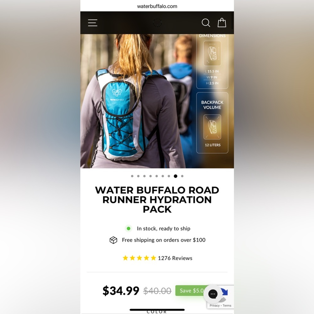 WATER BUFFALO ROAD RUNNER HYDRATION PACK